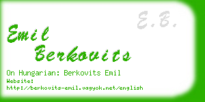 emil berkovits business card